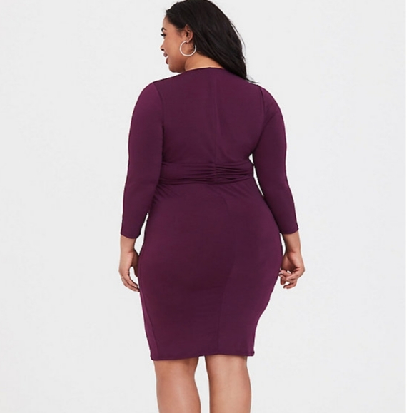 Studio knit surplice wrap dress - Picture 3 of 4